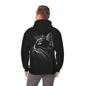 Hooded Sweatshirt ''One line Cat Portrait''