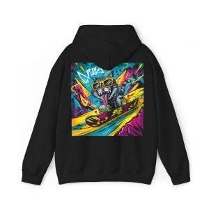 Hooded Sweatshirt ''Snowboarding Kitten''