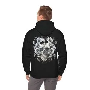 Hooded Sweatshirt ''Skull and Flowers''