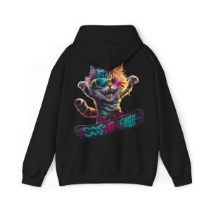 Hooded Sweatshirt ''Kitten on the Snowboard''