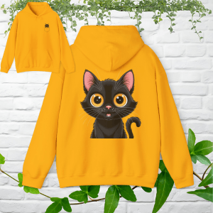 Charming Cat Hoodie, Cozy Animal Sweatshirt, Perfect Gift for Cat Lovers, Cute Pet Apparel, Fun Everyday Wear