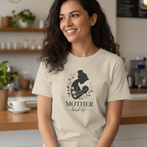 Motherhood Heavy Cotton Tee, Cute Gift for Moms, Mother's Day Shirt, Casual Unisex T-shirt, Comfortable Everyday Wear