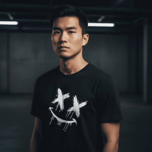 Grunge Smiley T‑Shirt — Distressed X Eyes Graphic Tee